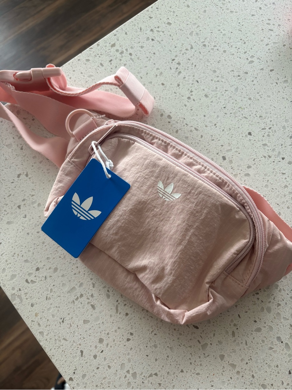 adidas Originals pale pink Trefoil sling crossbody bag
